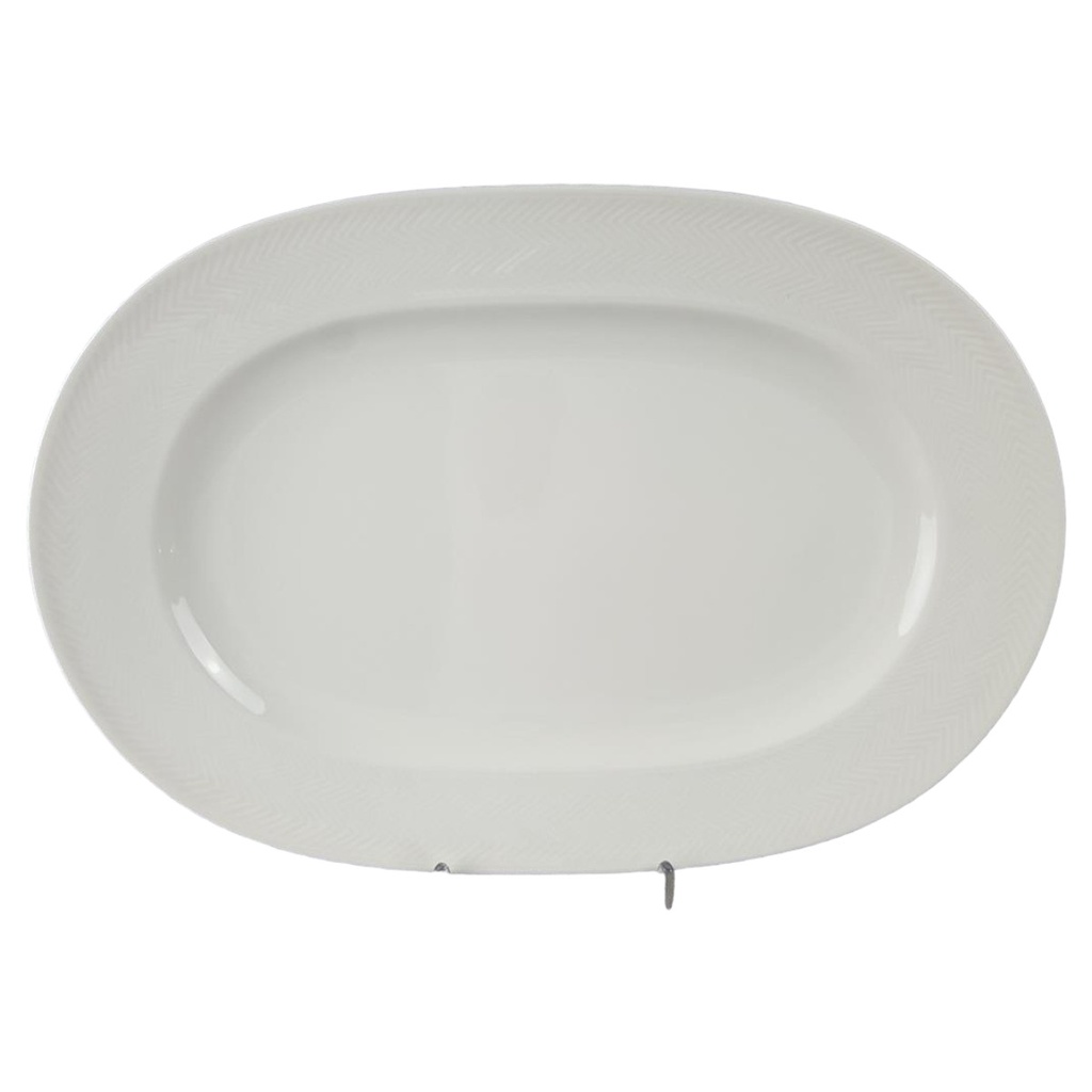 [45816594] Porzellan Servierplatte Fleischplatte Speiseplatte 33,8x22,7 cm