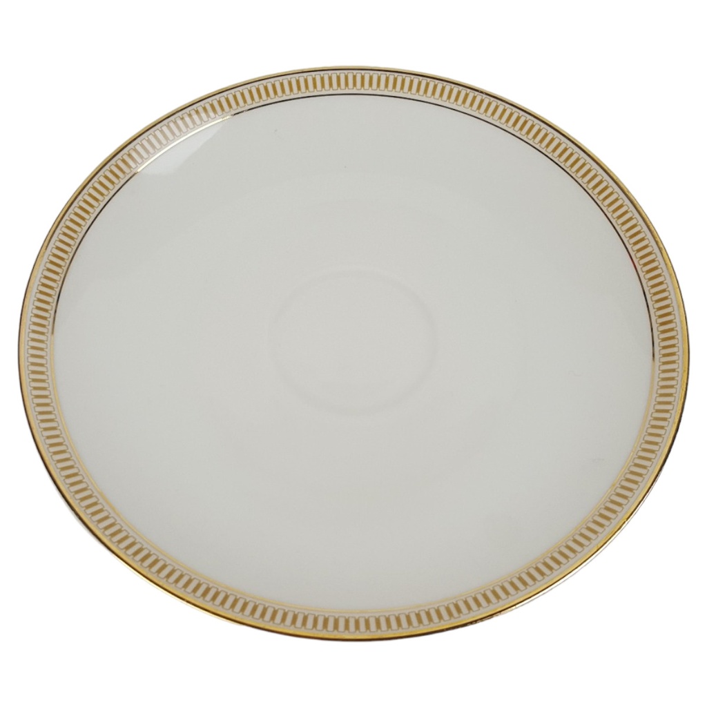 Untertasse für Tee Goldrand 15,7 cm Hutschenreuther Golddekor Elfenbein gebraucht - gut
