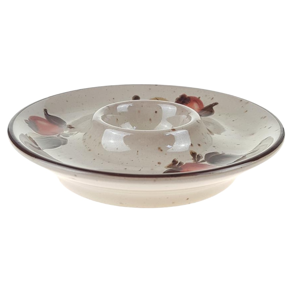 Eierbecher mit Schalenablage 12 cm Porzellan Blumendekor
