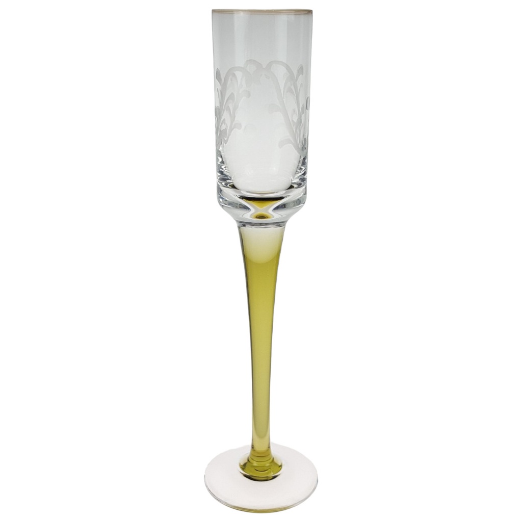 kl. Sektglas Proseccoglas Champagnerglas am Grünen Stiel