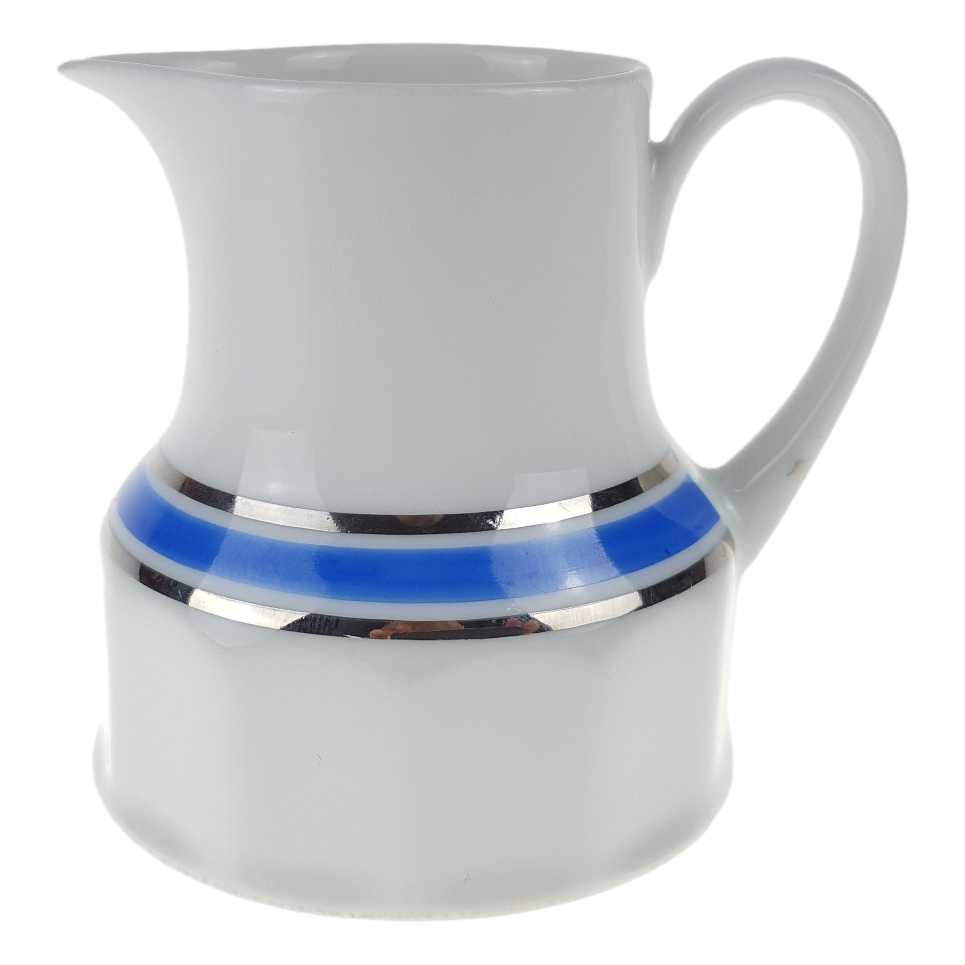 [458166296] Milchkännchen 0,19 L Seltmann Weiden Vohenstrauß Platinrand blau gebraucht - gut