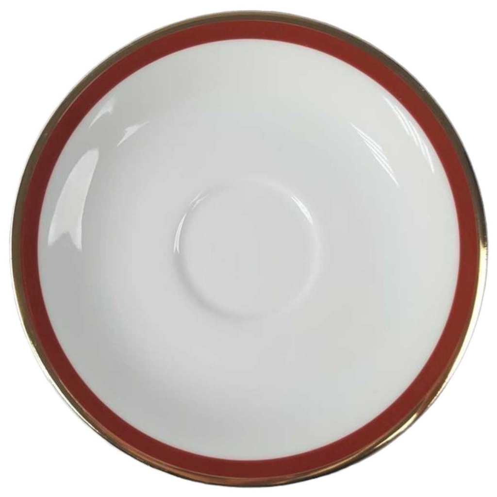 [45816651] Untertasse für Kaffee 14,8 cm Seltmann Weiden Vohenstrauß rot gold Rand gebraucht - gut
