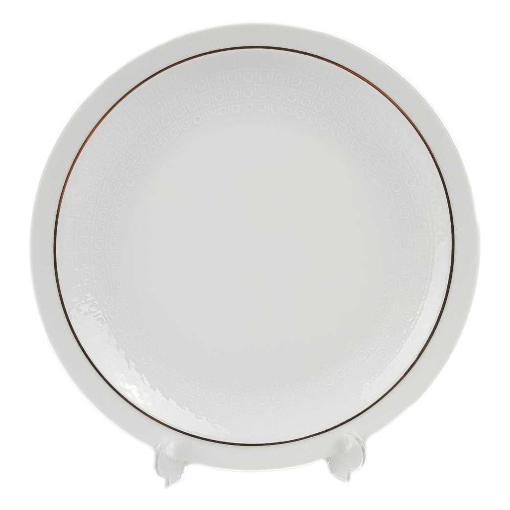 [458166566] Speiseteller Essteller Goldrand 24,8 cm AK Kaiser Porzellan Form 40 Reliefdekor gebraucht - gut