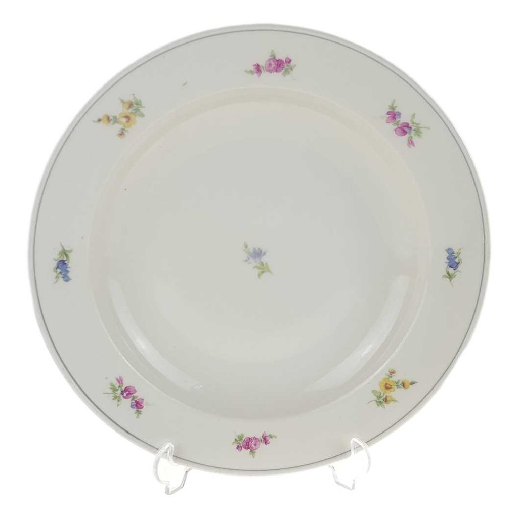 [458166712] Suppenteller 24,2 cm Tielsch Altwasser Streublume elfenbein Blumen gebraucht - akzeptabel