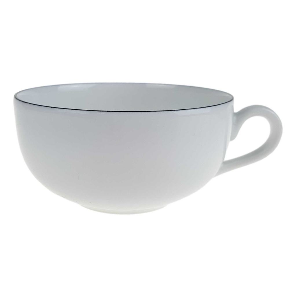[458167200] Teetasse 0,2 L Karolina Schwarzer Rand gebraucht - gut