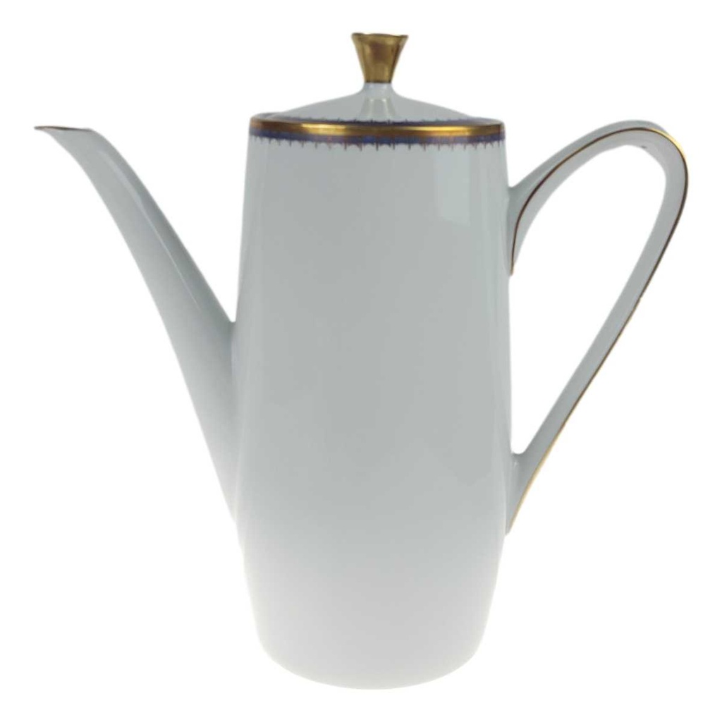 [458168260] Kaffeekanne Goldrand 1,5 L PMR Jaeger & Co Bavaria Blau Gold Dekor gebraucht - gut