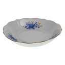 Schale Schälchen Goldrand 13,9 cm Schaller blaue Blume weiß Blumen Bavaria gebraucht - gut