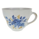 Kaffeetasse Goldrand 0,2 L Schaller blaue Blume weiß Blumen Bavaria gebraucht - gut