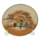 Untertasse 13 cm Japan China Asiatisches Porzellan Geisha Perlmutt gebraucht - gut