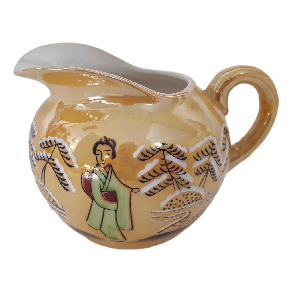 [458168488] Milchkännchen 0,2 L Japan China Geisha Grün Perlmutt gebraucht - defekt