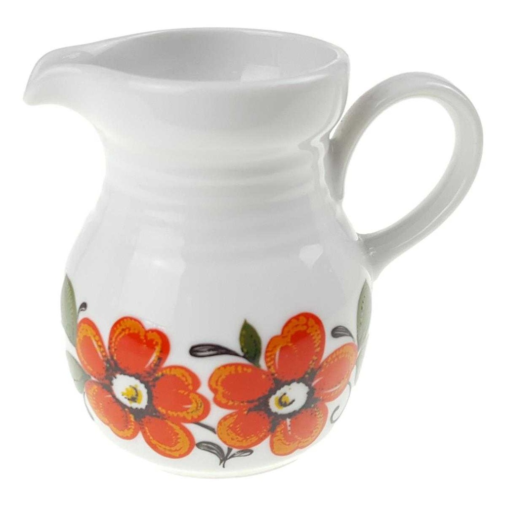 [458168586] Milchkännchen 0,2 L Winterling Kirchenlamitz Blumendekor Orange Grün Schwarz Blumen gebraucht - akzeptabel