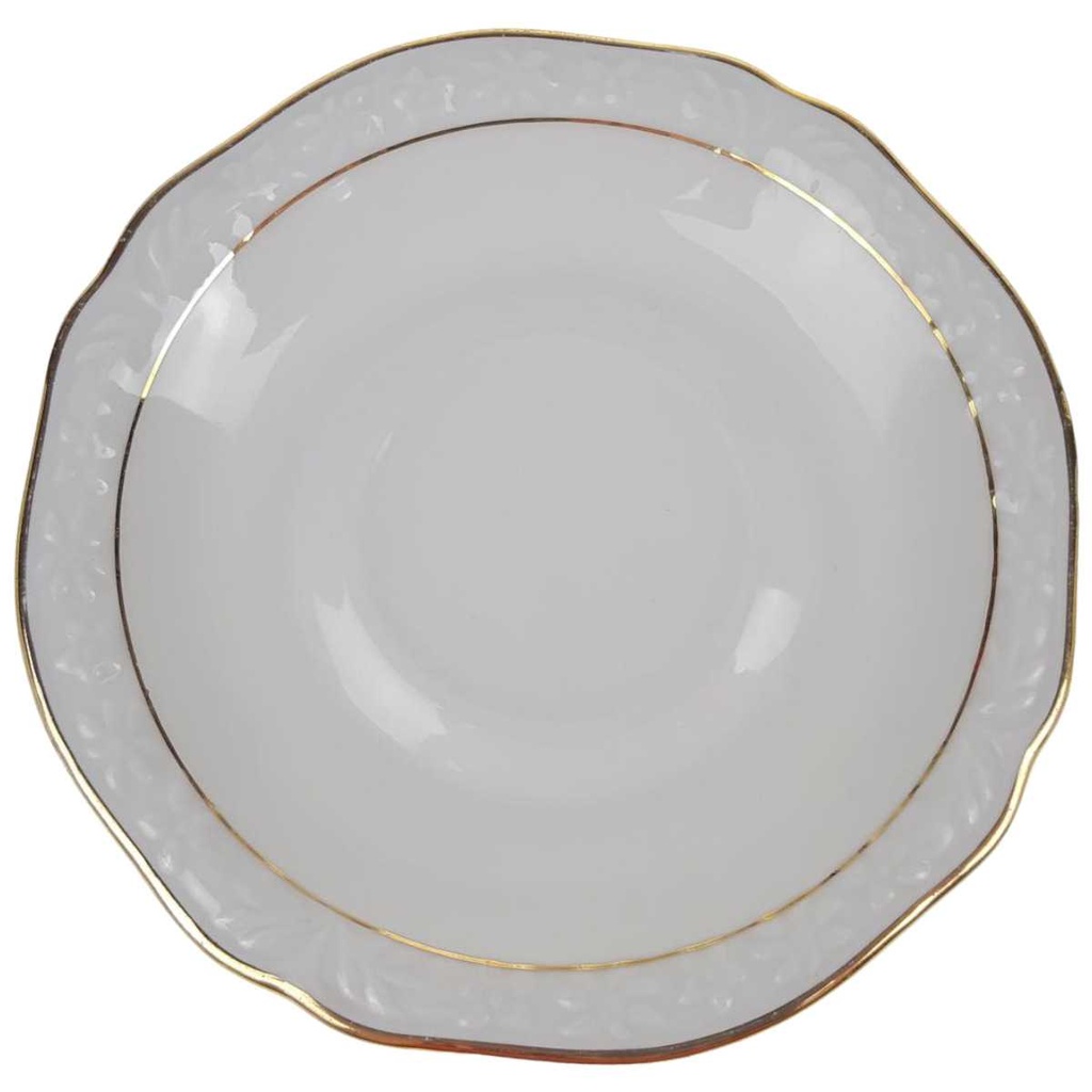 [458168990] Untertasse für Kaffee klein Winterling Blumendekor Goldrand weiß