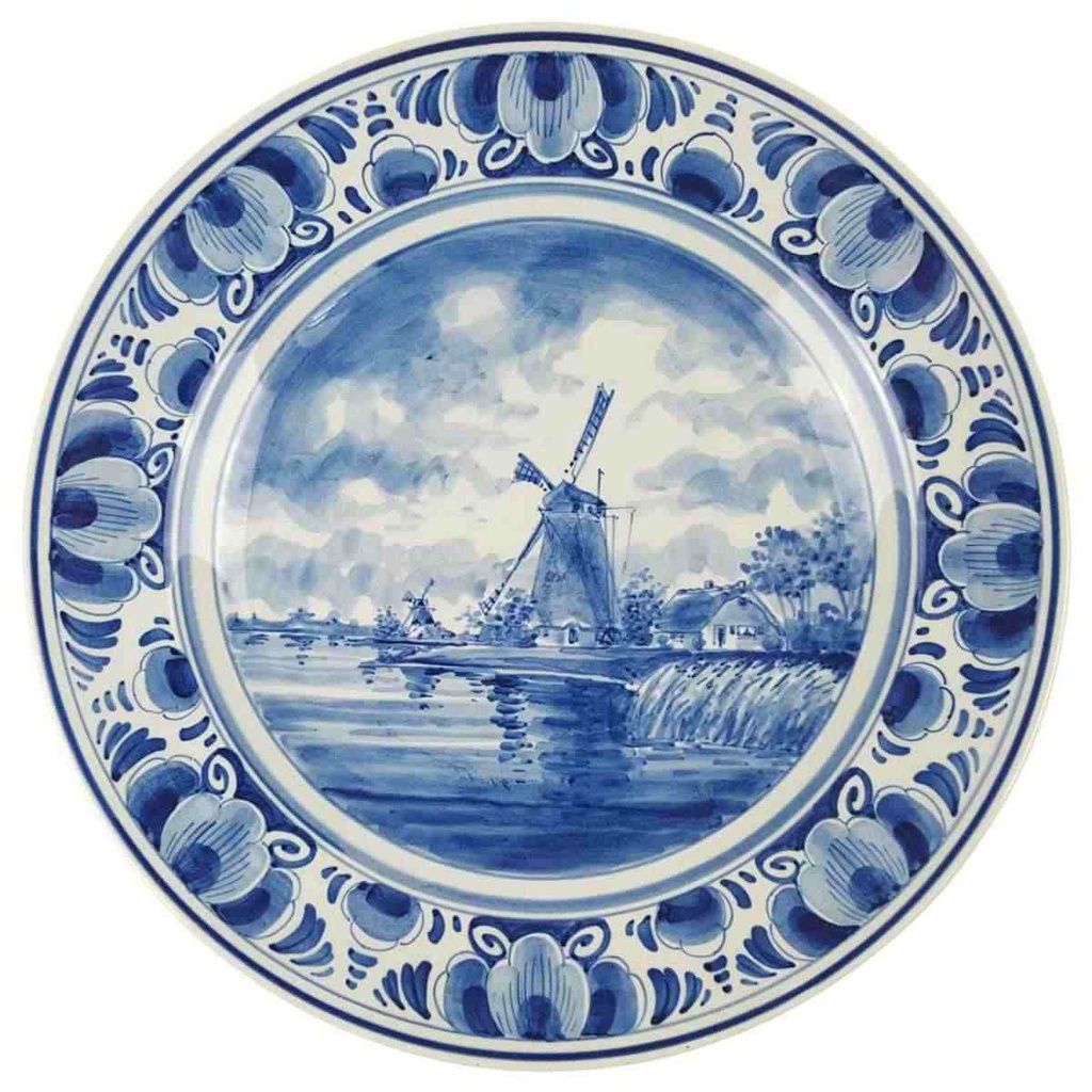 Wandteller 27 cm Delfts Blauw Mühle gebraucht - gut