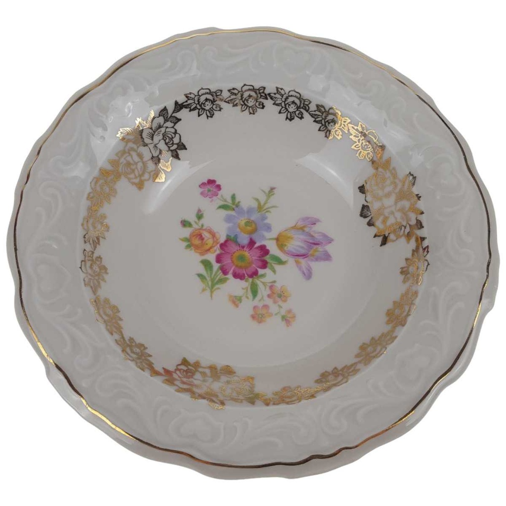 [458169021] Schale klein Schwarzenhammer Blumendekor Goldrand Golddekor
