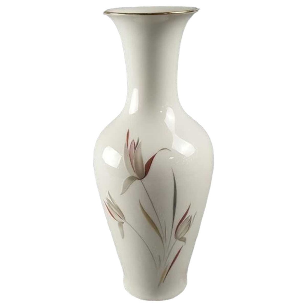 Vase Blumenvase Goldrand 30 cm Eschenbach Blumen Elfenbein gebraucht - gut