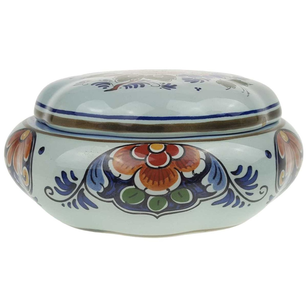 Deckeldose Handwerk Polychroom Blumendekor Bunt Blumen gebraucht - gut