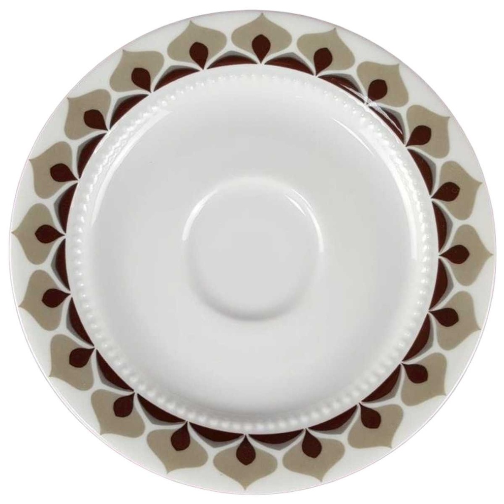 [45817409] Untertasse für Kaffee 14,5 cm Eschenbach Venedig Perlrand Braun Grau