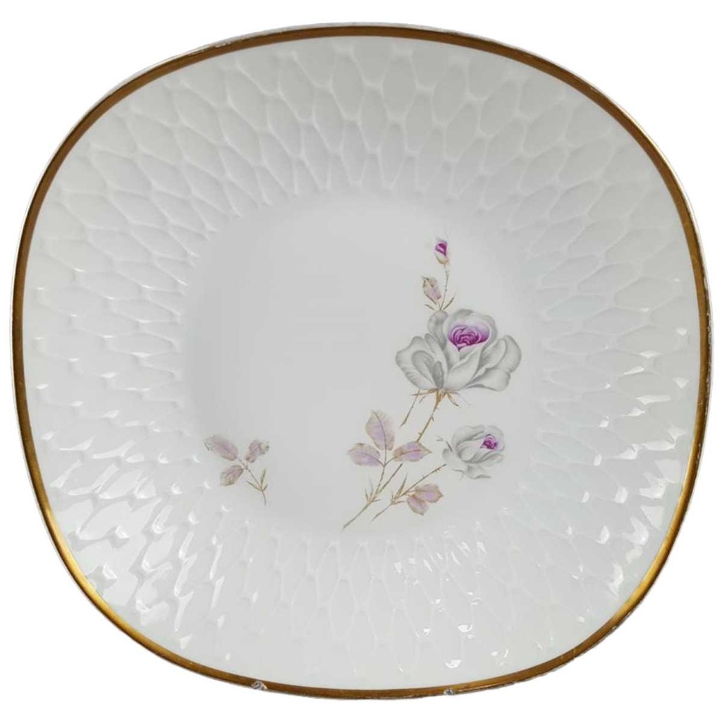 Schale Servierschale Goldrand 27 cm Jaeger & Co PMR Weiß gebraucht - gut