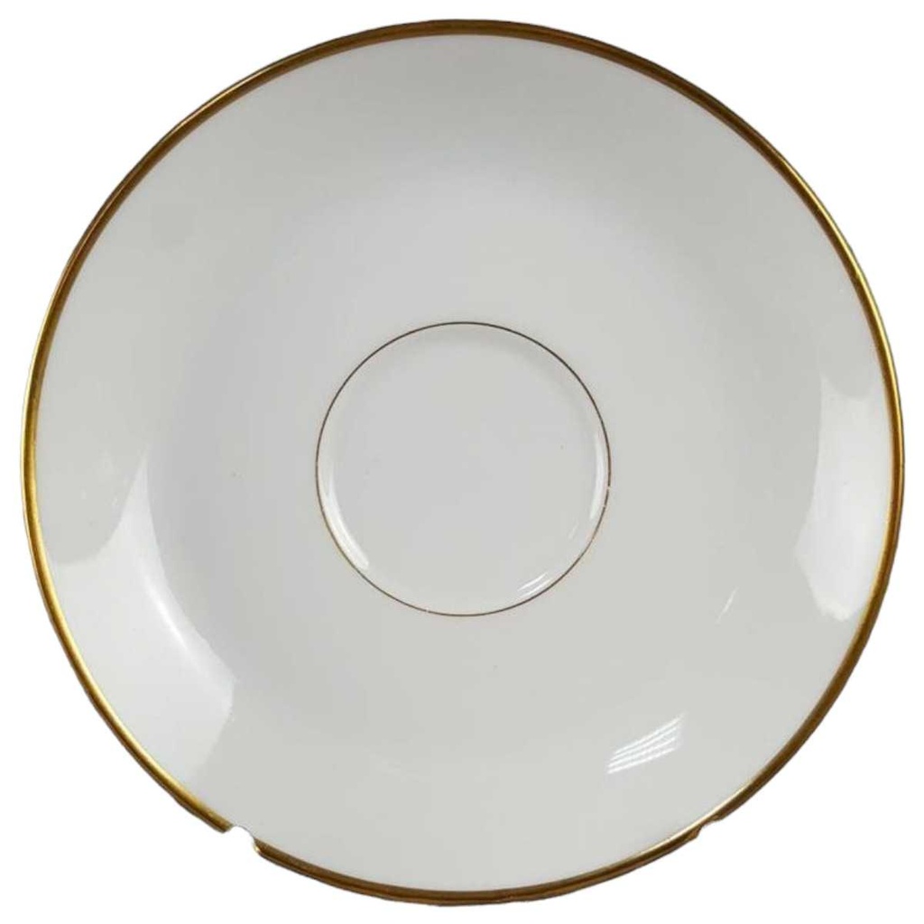 [45817517] Untertasse für Kaffee Goldrand 14 cm Zeh Scherzer Rillenrelief 1750
