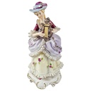 Figur Einzelteile Capodimonte Dame mit Leierharfe Hut Kleid gebraucht - akzeptabel