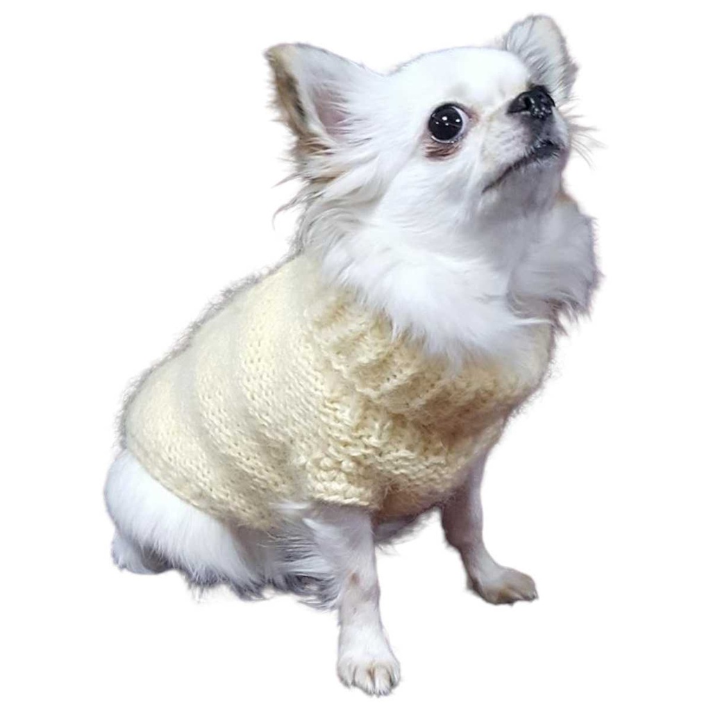 [45817955] Chihuahua Hundebekleidung Pullover gelb Handarbeit Gr. S (bis 2,5 kg)