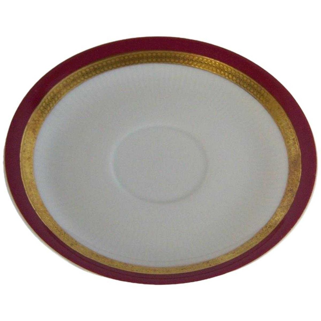 Untertasse für Kaffee Goldrand 14,8 cm Mitterteich Form 870 Rot gebraucht - gut