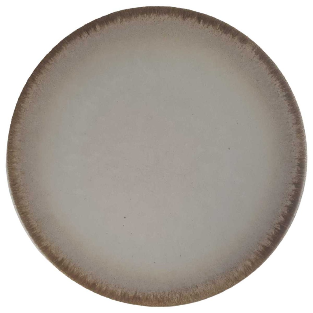 Kuchenteller Dessertteller Frühstücksteller Handarbeit 19 cm Silberdistel Fayencen Sahara Braun gebraucht - gut