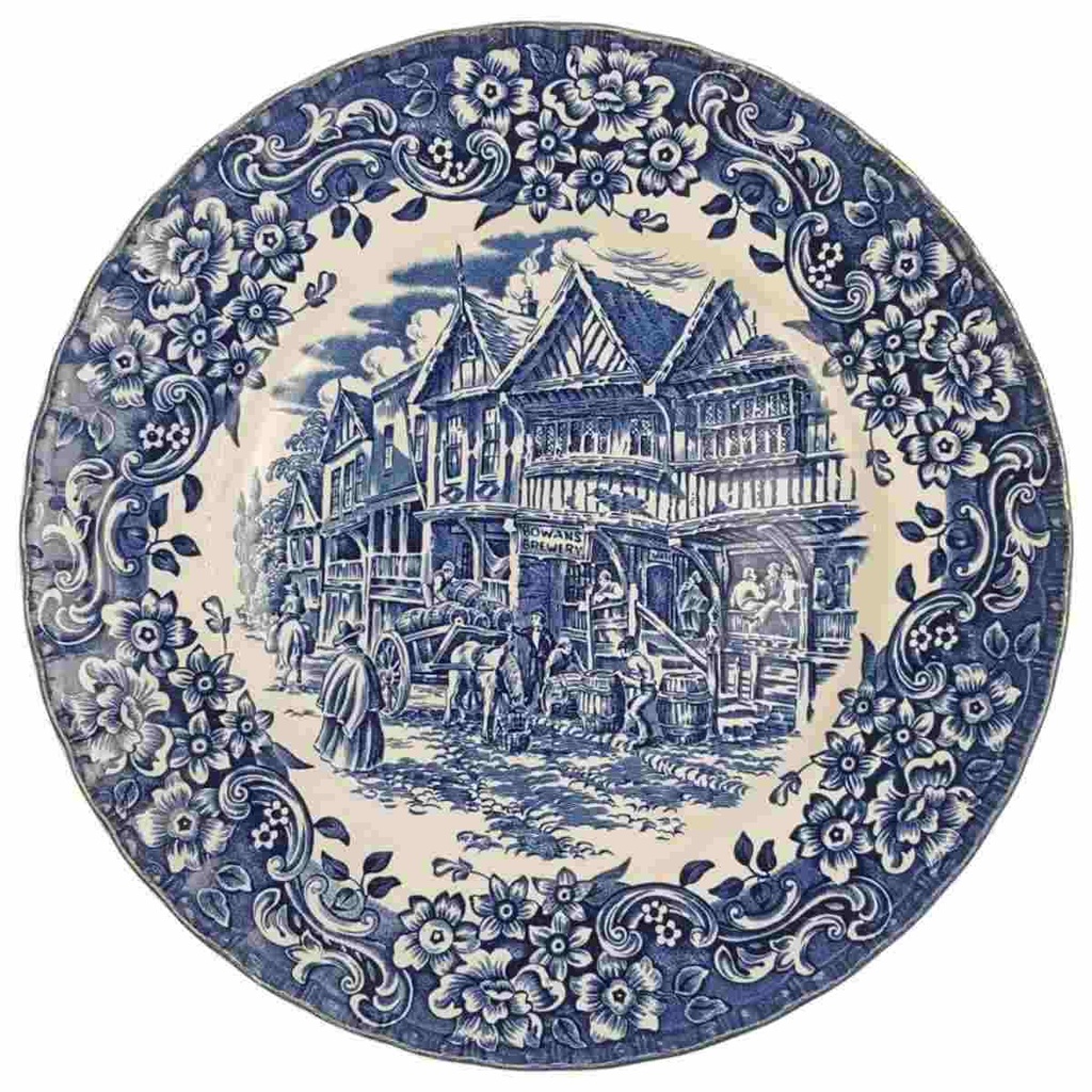Speiseteller 25 cm Royal Tudor 17 th Century England Blau gebraucht - sehr gut