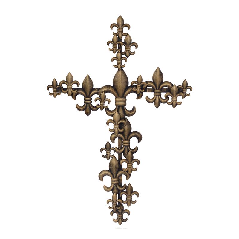 Wanddeko Eisen Kreuz Fleur-de-Lis