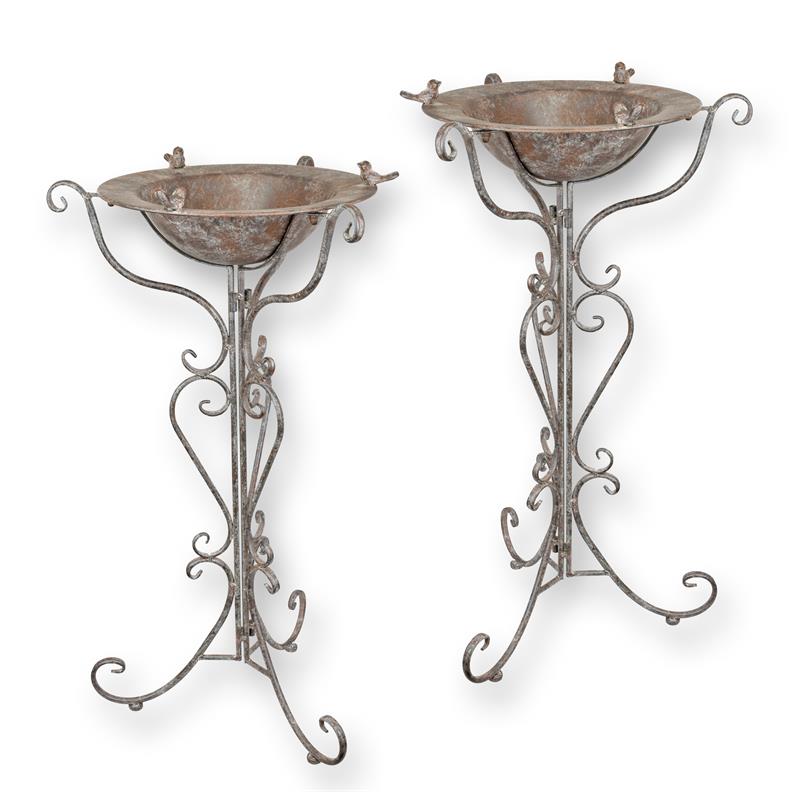 Vogelbad Eisen 2er Set