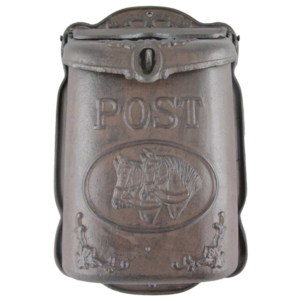 Wandbriefkasten Postkasten Briefkasten rustikal braun H 40 cm Gusseisen