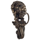 Wandglocke Türglocke Türklopfer Löwenkopf Gusseisen braun Bronze-Look H 41 cm