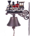Wandglocke Türglocke Türklopfer Figürchen Gusseisen Lokomotive Zug rot 34 cm