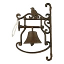 Wandglocke Türglocke Türklopfer Gusseisen Braun rustikal #49029