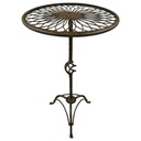 Tisch rund Antik grün farbig Eisen H.70-D.40cm
