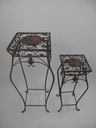 Tisch Eisen Rust. braun Set/2 H.70/55-D.29-20cm