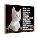 Holzschild 12x18 cm Katze guckt mich komisch an Tier Haustier