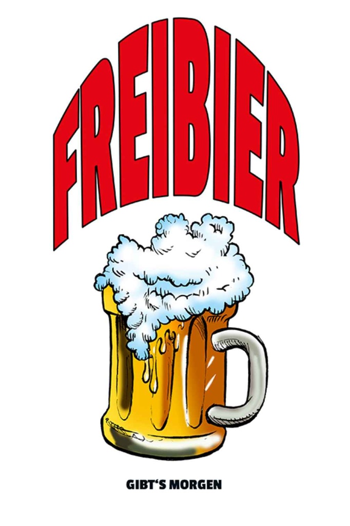 Holzschild 18x12 cm Alkohol Freibier gibt's morgen Bierkrug