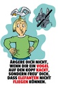 Holzschild 18x12 cm Freu dich Elefanten nicht fliegen Spruch Zitat