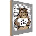 Holzschild 18x12 cm Katze Ich war's Mugshot Polizeifoto Tier Haustier