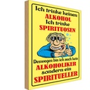 Holzschild 18x12 cm Kein Alkohol trinke Spirituosen Spruch Zitat