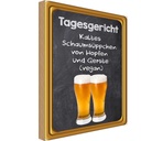 Holzschild 18x12 cm Alkohol Tagesgericht Schaumsüppchen Hopfen
