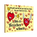 Holzschild 12x18 cm Geh mit dir bis Herzen schneit Dekoration