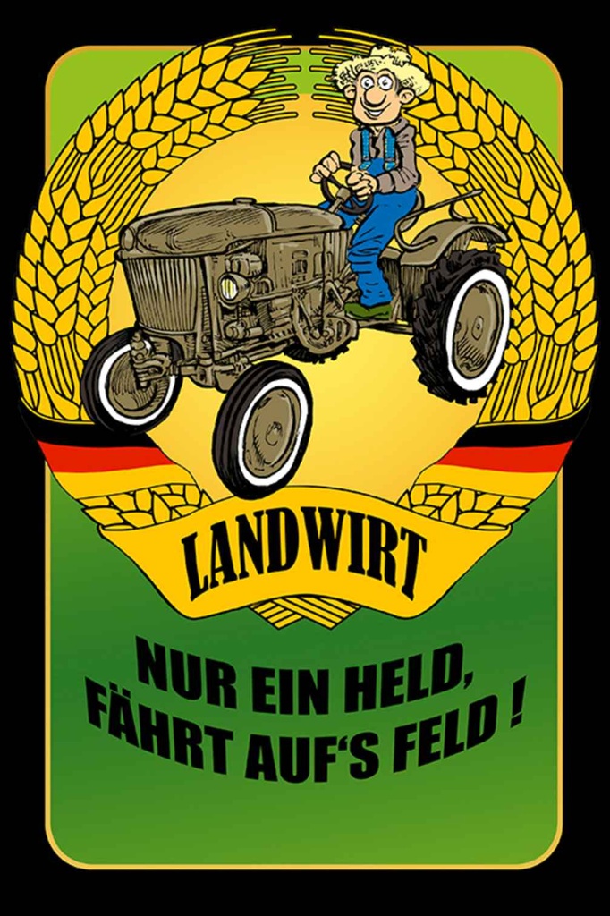 Holzschild 18x12 cm Landwirt nur ein Held fährt Dekoration