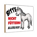 Holzschild 12x18 cm Bitte nicht füttern Pferd Warnschild Hinweisschild