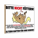 Holzschild 12x18 cm Pferd bitte nicht füttern Eltern haften Warnschild Hinweisschild