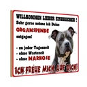 Holzschild 12x18 cm Hund Willkommen Einbrecher Tier Haustier