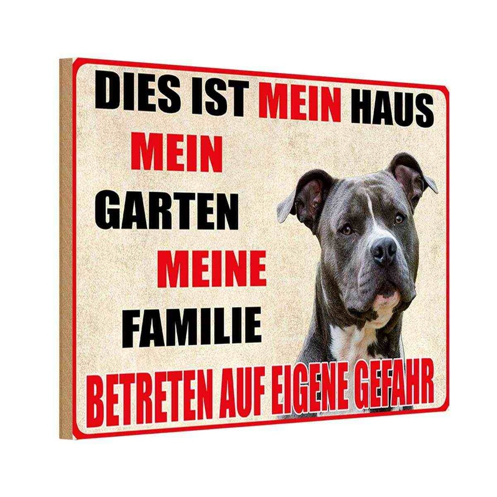 Holzschild 12x18 cm Hund dies ist mein Haus Garten Tier Haustier