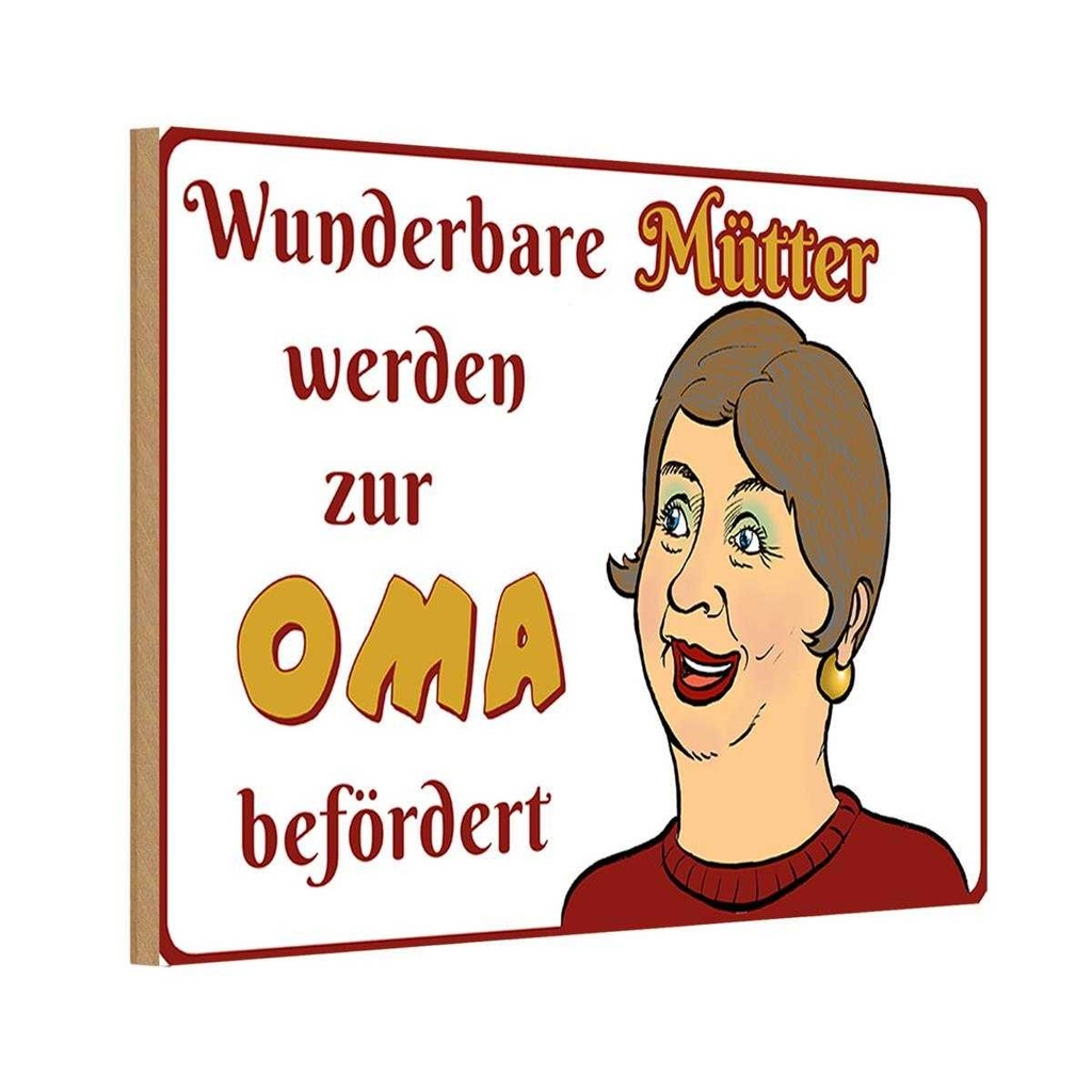 Holzschild 12x18 cm wunderbare Mütter werden Oma Familie Freunde