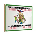 Holzschild 12x18 cm Familie du bist nie allein Freunde